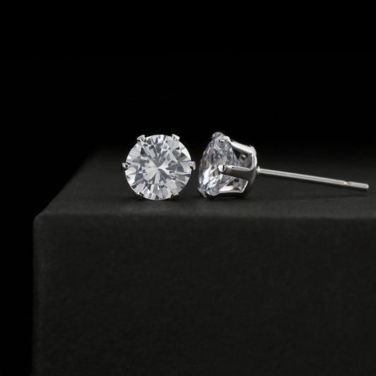 Brilliant Sparkle Cubic Zirconia Earrings - 18K White Gold Plated. Timeless Elegance, Endless Shine - Elevate Your Everyday