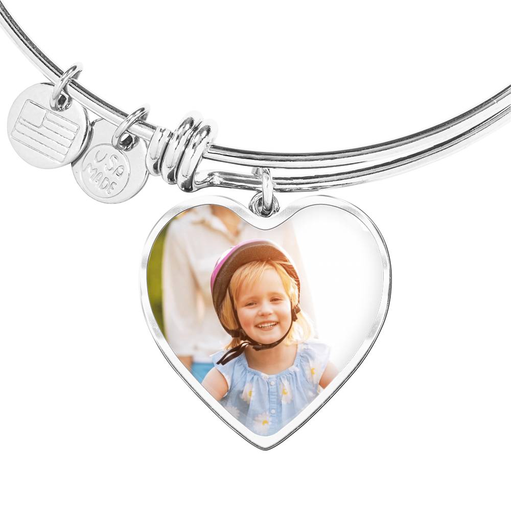 Cherished Memories Heart Bracelet - Personalized Photo & Engraved - A Personalized Keepsake of Love--Crafted with Care, Cherished Forever.