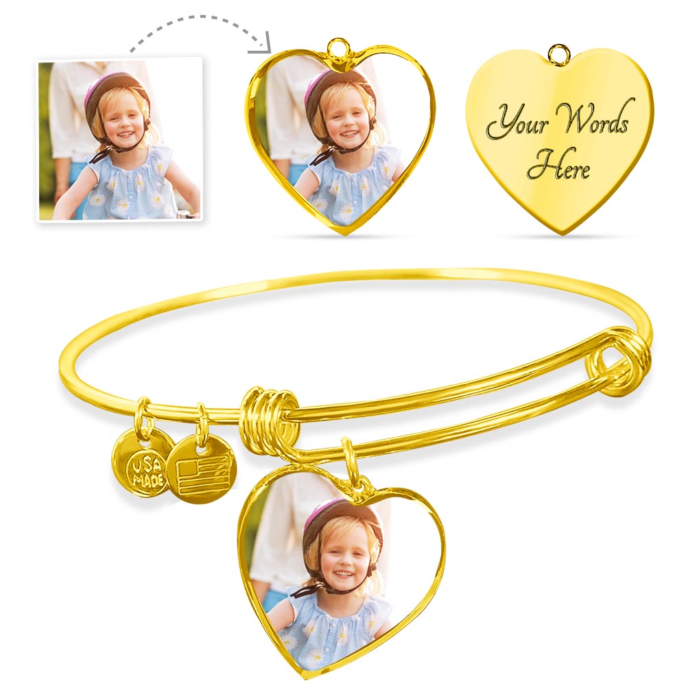 Cherished Memories Heart Bracelet - Personalized Photo & Engraved - A Personalized Keepsake of Love--Crafted with Care, Cherished Forever.