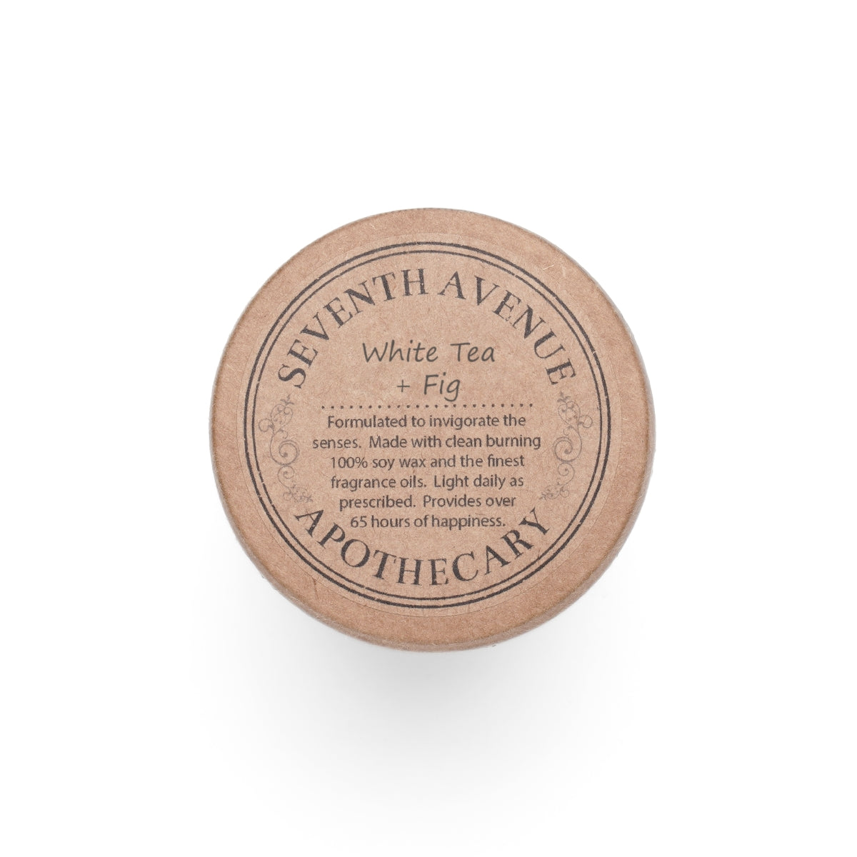 Lid label — White Tea + Fig scent