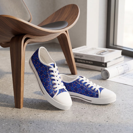GeoSpark Ladies' Low Top Sneakers — Architecture studio lounge; soft-grey terrazzo, sculptural walnut chair, bright north light