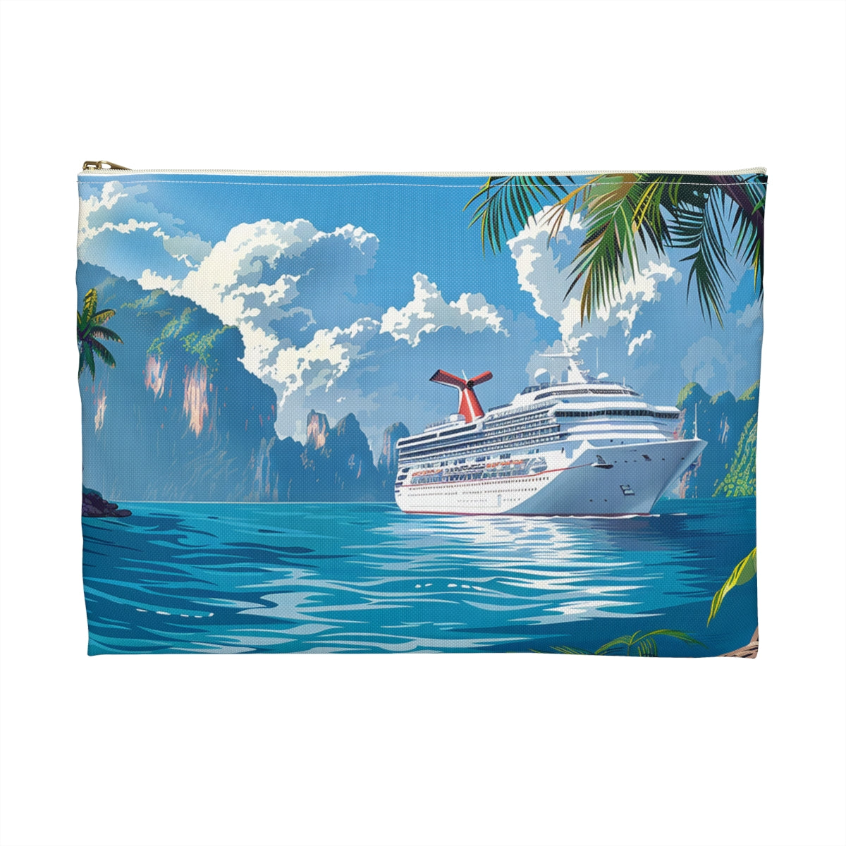 Caribbean Cruise Bliss Accessory Pouch - back view