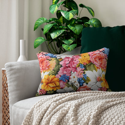 Chic Floral lumbar pillow in Printify room context