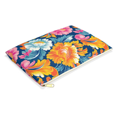 Chintz Charm Accessory Pouch - side view, laying flat