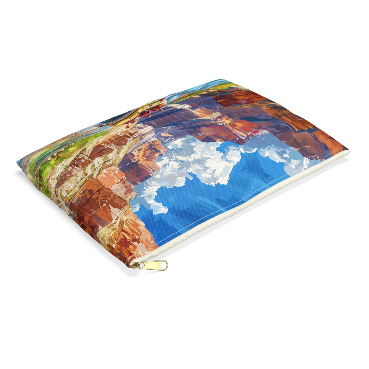 Colorado River Rafting Accessory Pouch - side view, laying flat