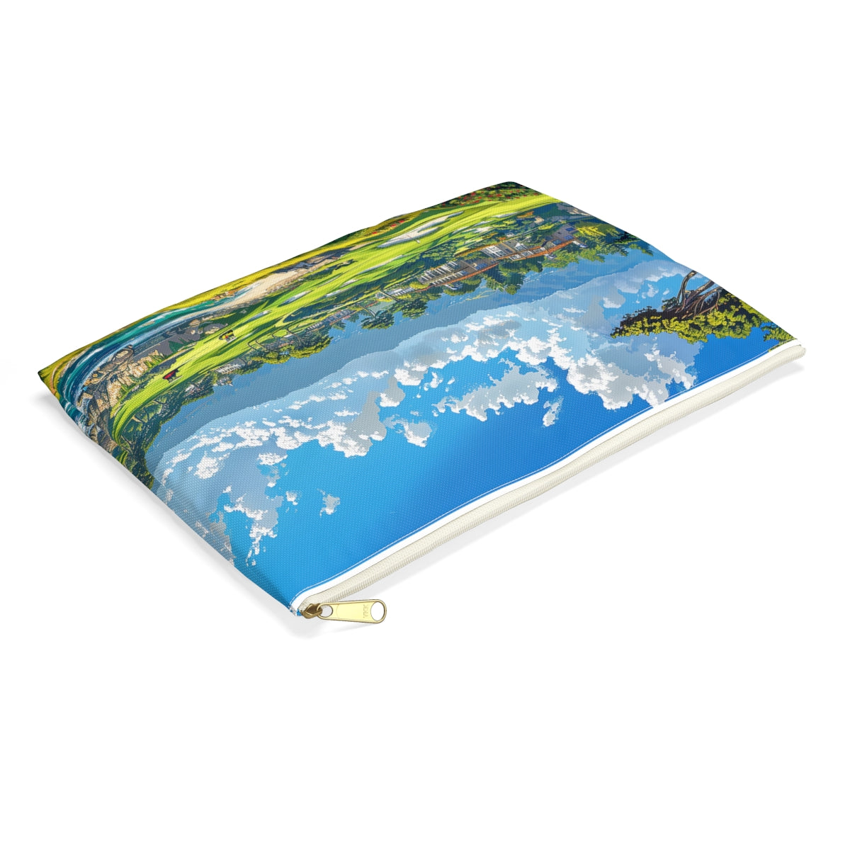 Cypress Shores Retreat Accessory Pouch - side view, laying flat