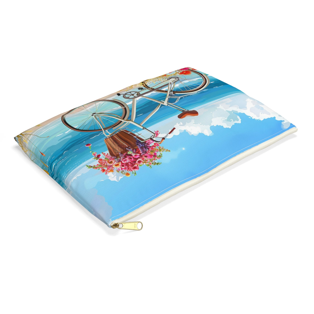 Daisy Beach Rider Accessory Pouch - side view, laying flat