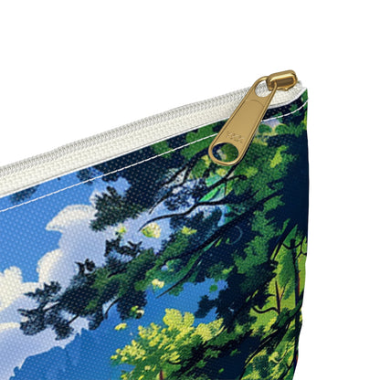 Dreams of a High Mountain Log Cabin Accessory Pouch - close-up detail