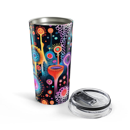 Surreal Seascape Forest insulated tumbler opened view