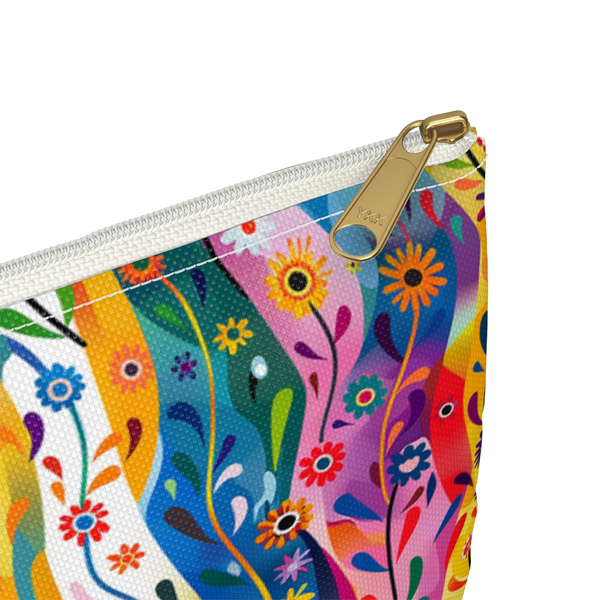 Floral Rhythms Accessory Pouch - close-up detail