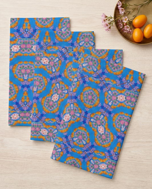 GeoPetals dinner napkins, set of four, elongated fold