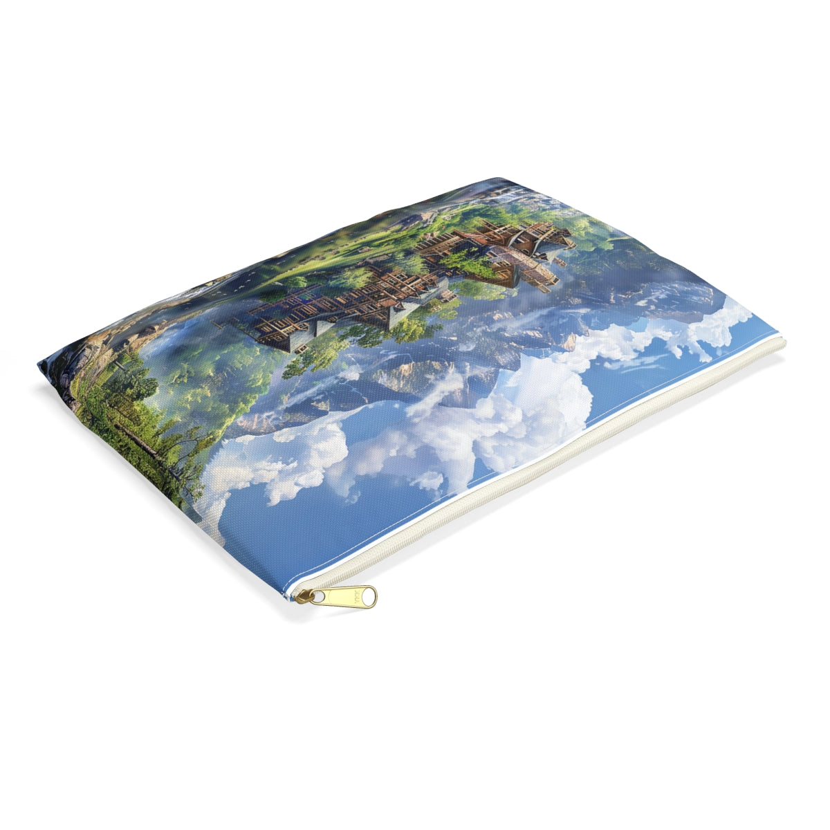 Grand Mountain Lodge Accessory Pouch - side view, laying flat