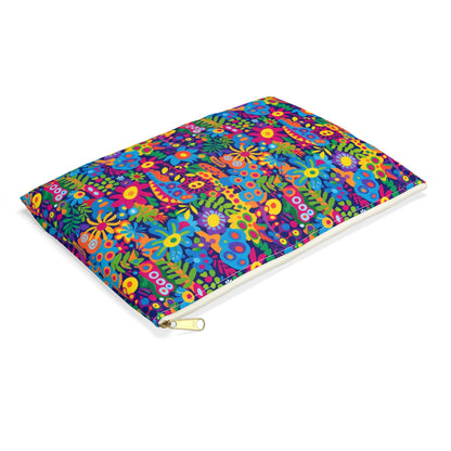 Groovy Garden Accessory Pouch - side view, laying flat