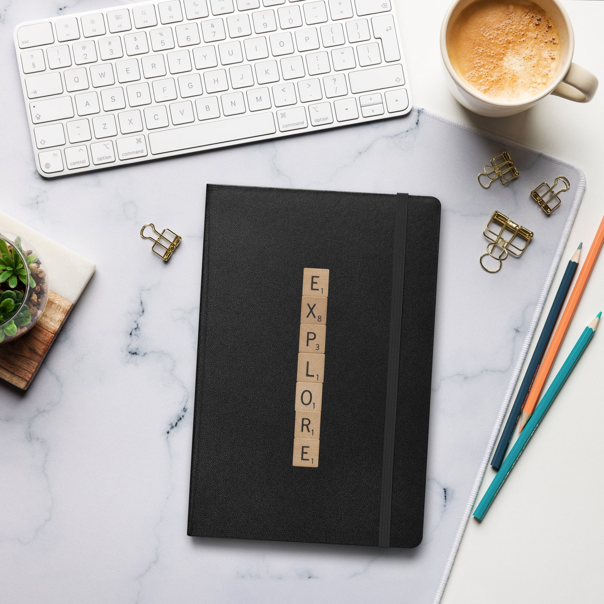 Explore Wooden Letters Hardcover Bound Notebook - Available in 6 colors.