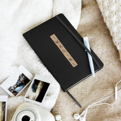 Imagine Wooden Letters Hardcover Bound Notebook - Available in 6 colors.