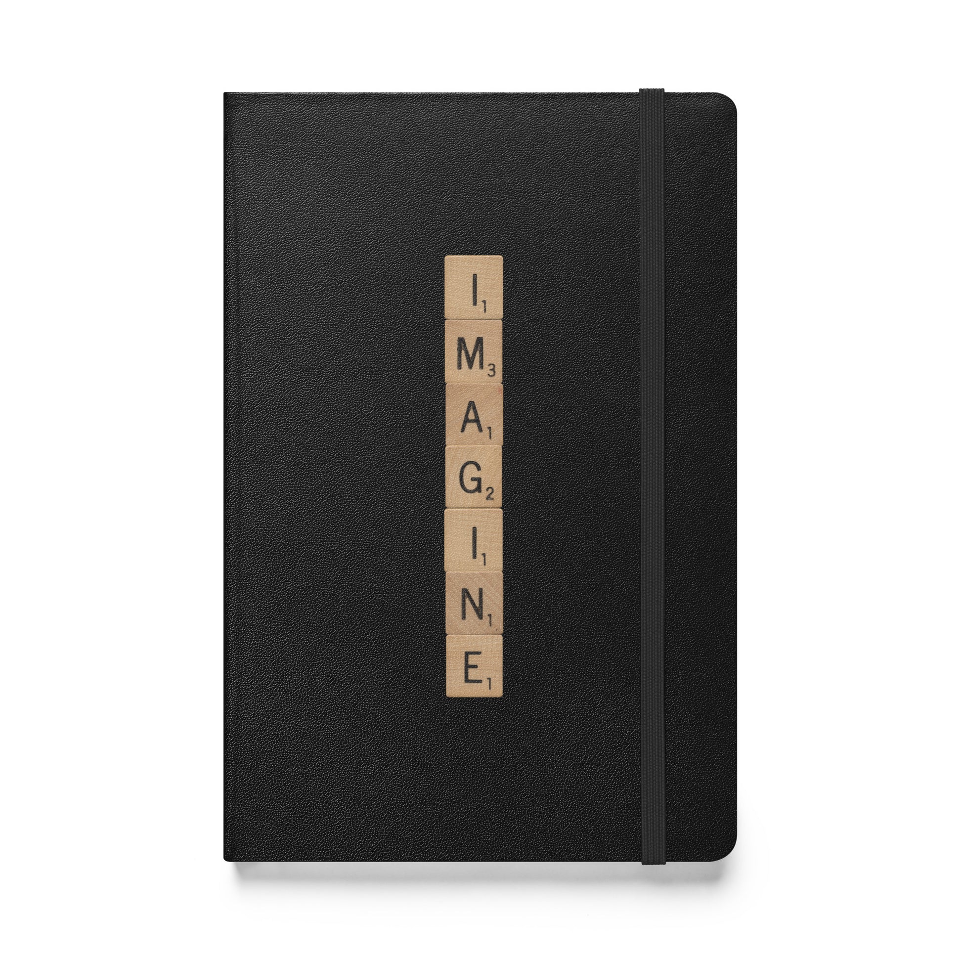 Imagine Wooden Letters Hardcover Bound Notebook - Available in 6 colors.