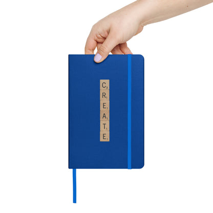 Create Wooden Letters Hardcover Bound Notebook - Available in 6 colors.