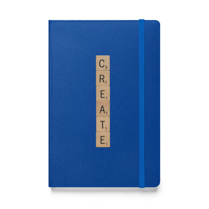 Create Wooden Letters Hardcover Bound Notebook - Available in 6 colors.