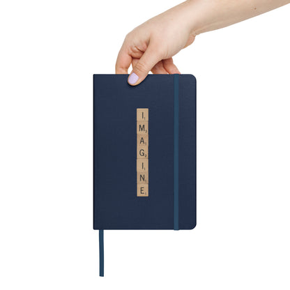 Imagine Wooden Letters Hardcover Bound Notebook - Available in 6 colors.