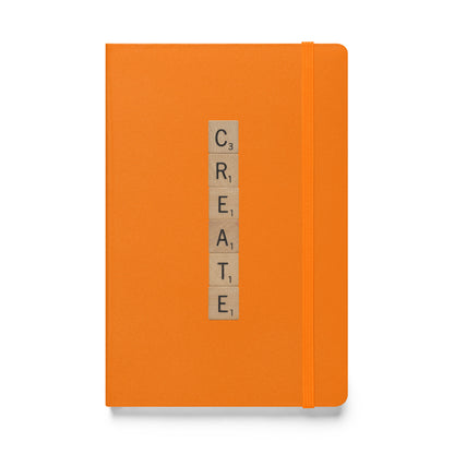 Create Wooden Letters Hardcover Bound Notebook - Available in 6 colors.