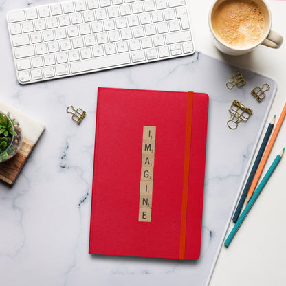 Imagine Wooden Letters Hardcover Bound Notebook - Available in 6 colors.