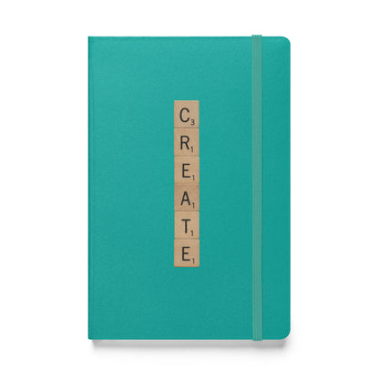 Create Wooden Letters Hardcover Bound Notebook - Available in 6 colors.