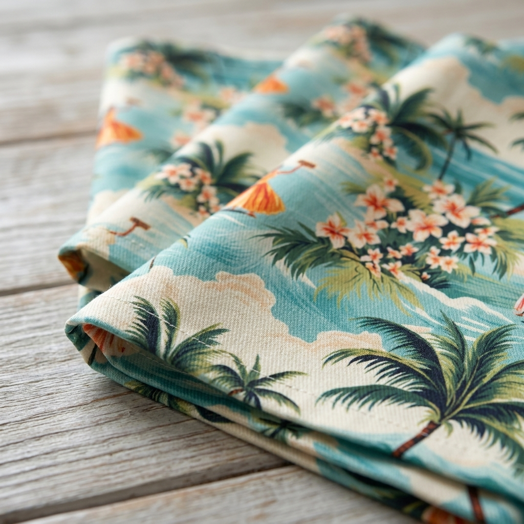 Retro Hawaiian Hula Cloth Napkins - 100% Cotton Twill - Dinner & Cocktail Sizes - Sets of 4 or 8