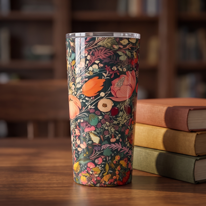 Renaissance Fall Floral Insulated Tumbler - 20 oz. Stainless Steel, Glossy Finish