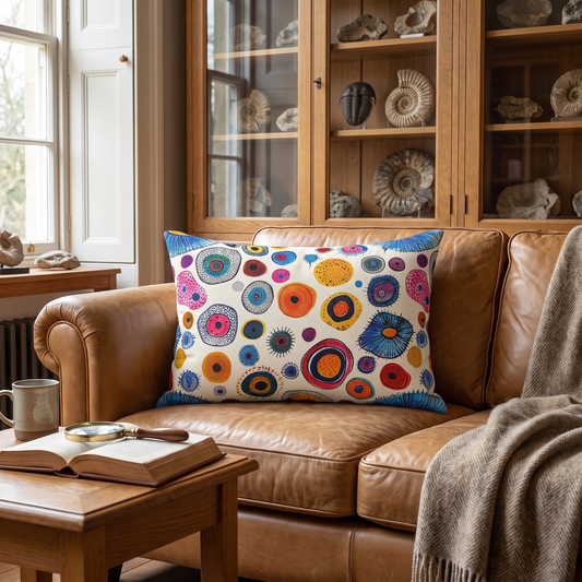 Primordial Desert Life lumbar pillow in a styled room