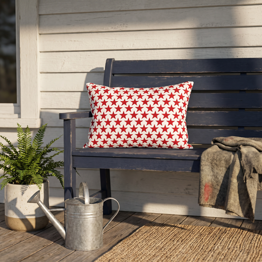 Star-Spangled Sparkle lumbar pillow in a styled room