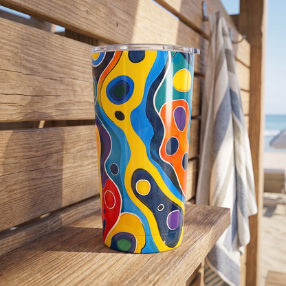 Groovy Splash Escape Insulated Tumbler - 20 oz. Stainless Steel, Glossy Finish