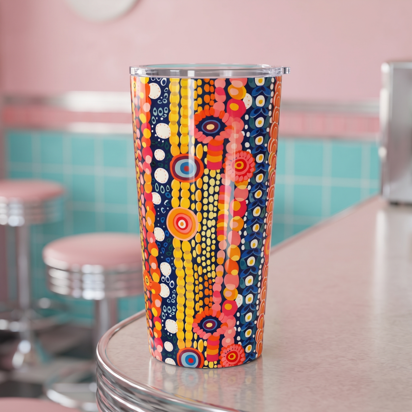Dotty Delight Insulated Tumbler - 20 oz. Stainless Steel, Glossy Finish