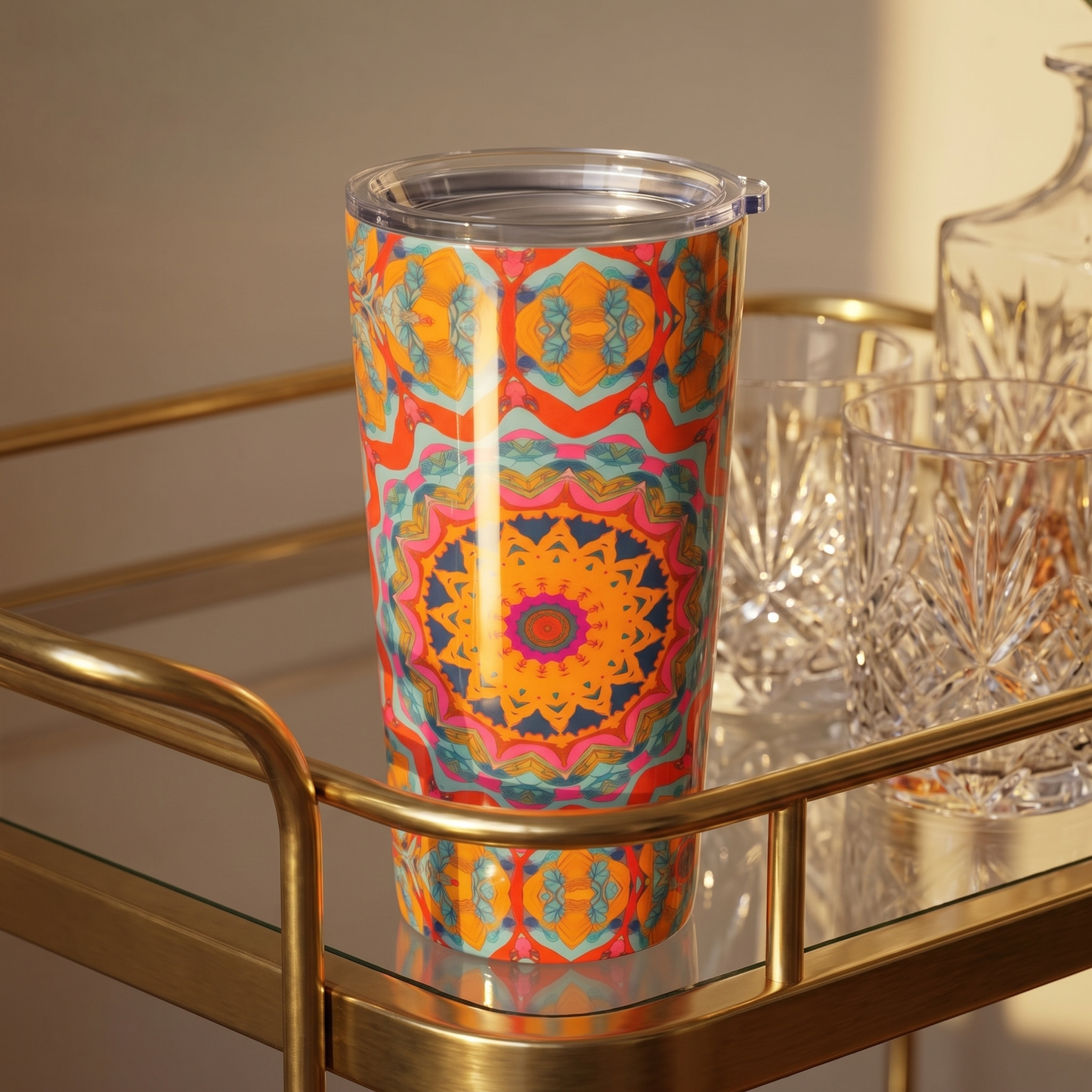 Golden Radiance Insulated Tumbler - 20 oz. Stainless Steel, Glossy Finish