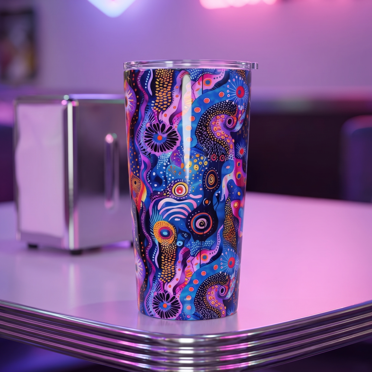 Purple Craziness Insulated Tumbler - 20 oz. Stainless Steel, Glossy Finish