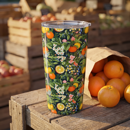 Classic Fruit & Floral Insulated Tumbler - 20 oz. Stainless Steel, Glossy Finish