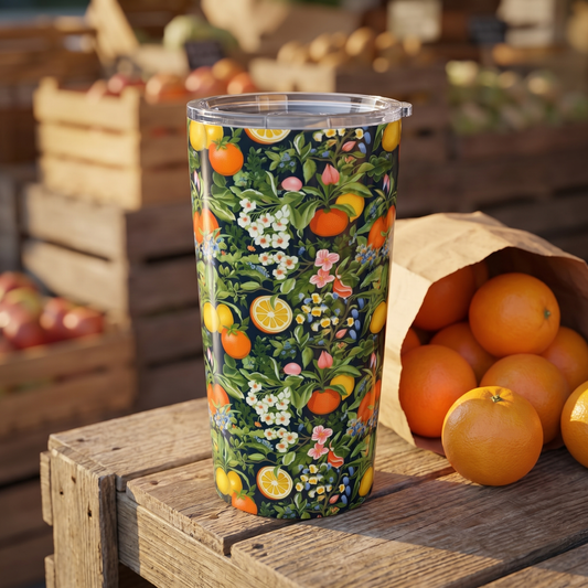 Classic Fruit & Floral Insulated Tumbler - 20 oz. Stainless Steel, Glossy Finish