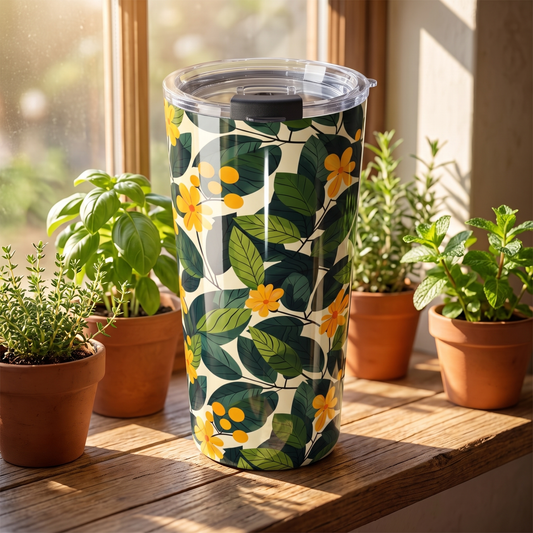 Sunshine Vines Insulated Tumbler - 20 oz. Stainless Steel, Glossy Finish