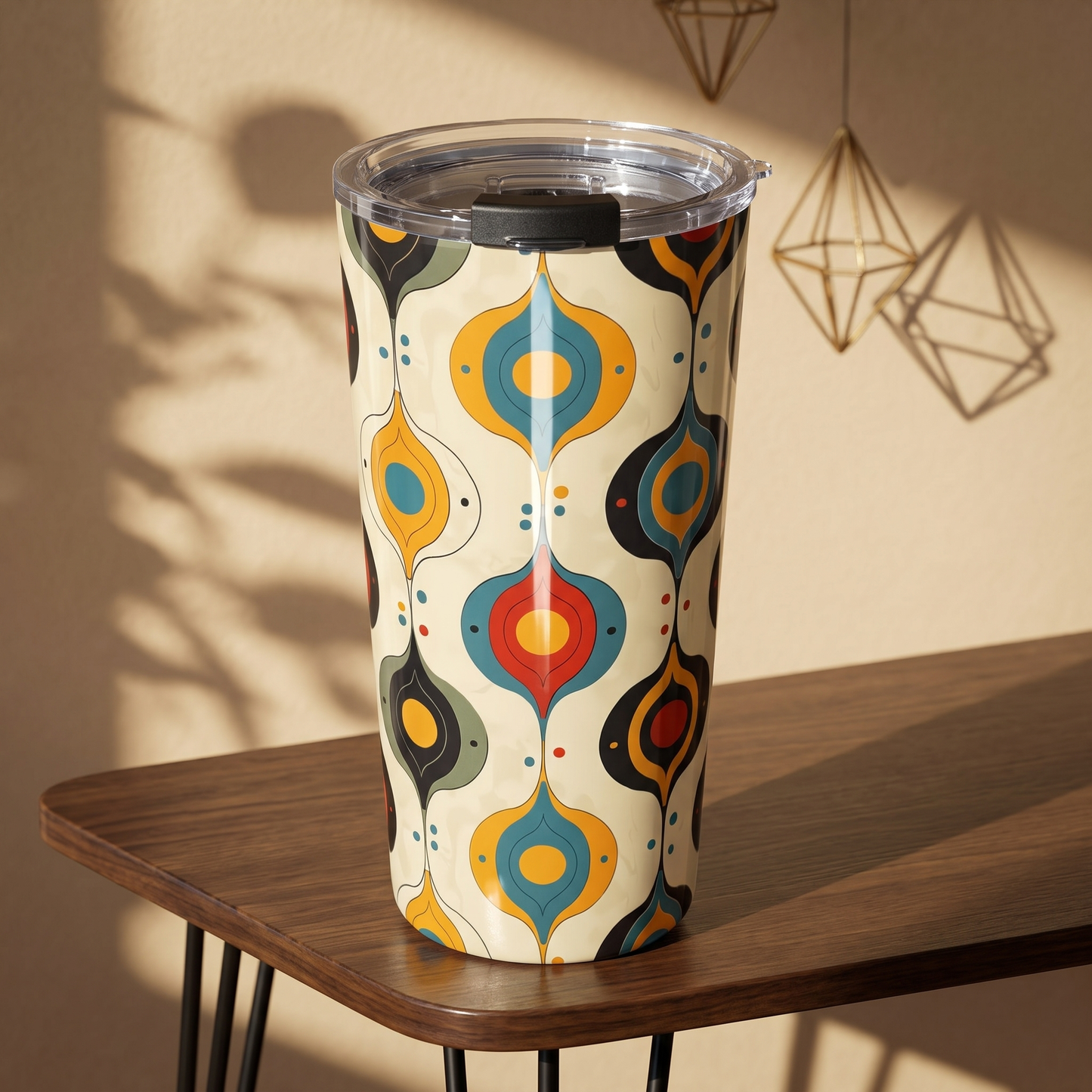 Retro Swinging Baubles Insulated Tumbler - 20 oz. Stainless Steel, Glossy Finish