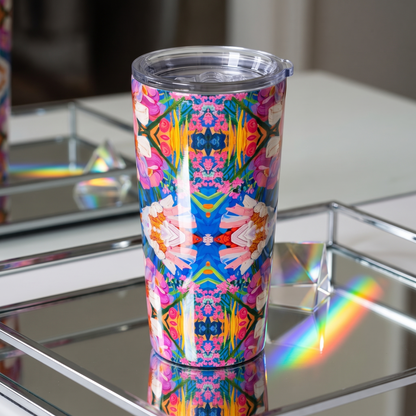 Floral Kaleidoscope Bliss Insulated Tumbler - 20 oz. Stainless Steel, Glossy Finish