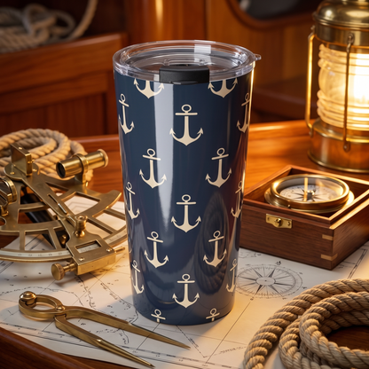 Anchors Aweigh Insulated Tumbler - 20 oz. Stainless Steel, Glossy Finish
