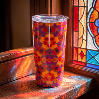 Kaleidoscope Blossom Charm Insulated Tumbler - 20 oz. Stainless Steel, Glossy Finish