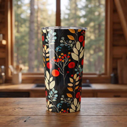 Retro Woodland Whispers Insulated Tumbler - 20 oz. Stainless Steel, Glossy Finish
