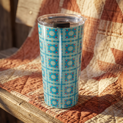 Southwestern Quilt Charm Insulated Tumbler - 20 oz. Stainless Steel, Glossy Finish