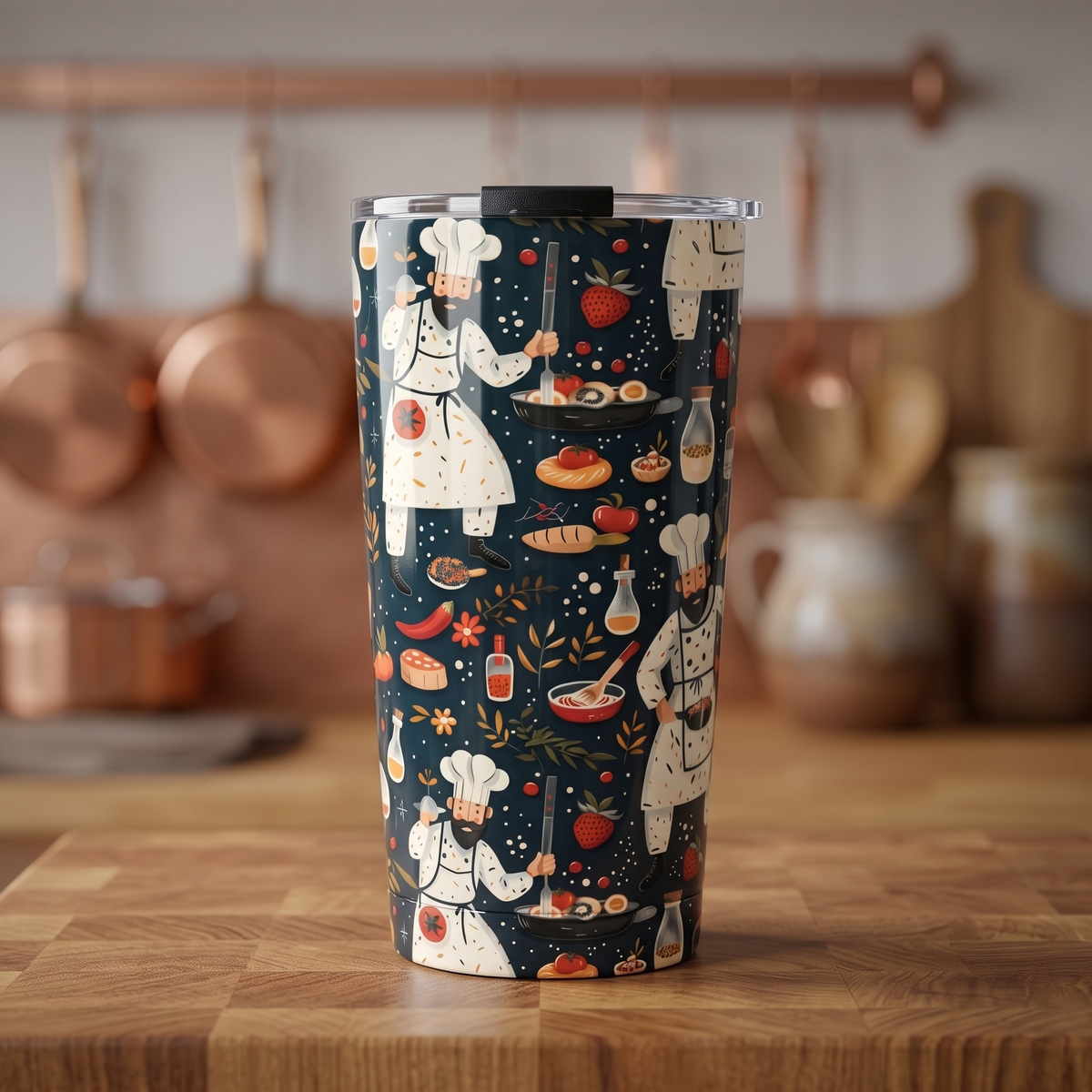 Chef's Delight Insulated Tumbler - 20 oz. Stainless Steel, Glossy Finish