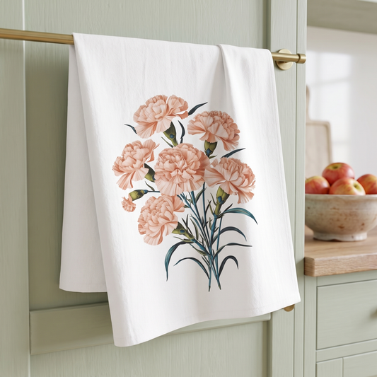 January Birth Month Flower Carnation towel lifestyle photo