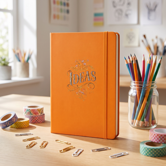 Nostalgic Ideas Hardcover Bound hardcover journal in a styled lifestyle scene — Bliss Road Studios