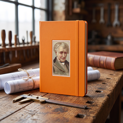Inventor Series: James Nasmyth, Hardcover Bound hardcover journal in a styled lifestyle scene — Bliss Road Studios