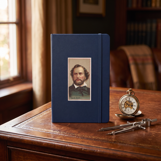 Inventor Series: Samuel Colt Hardcover Bound hardcover journal in a styled lifestyle scene — Bliss Road Studios