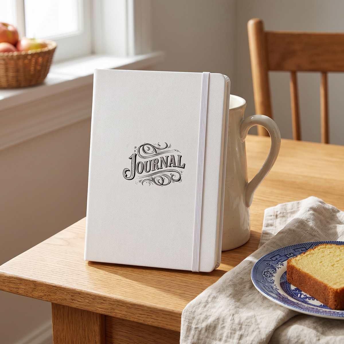 Nostalgic hardcover journal in a styled lifestyle scene — Bliss Road Studios