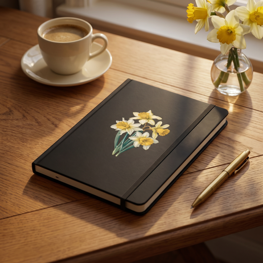 March Birth Month Flower Daffodil notebook lifestyle photo